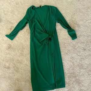 Anne Klein green wrap dress